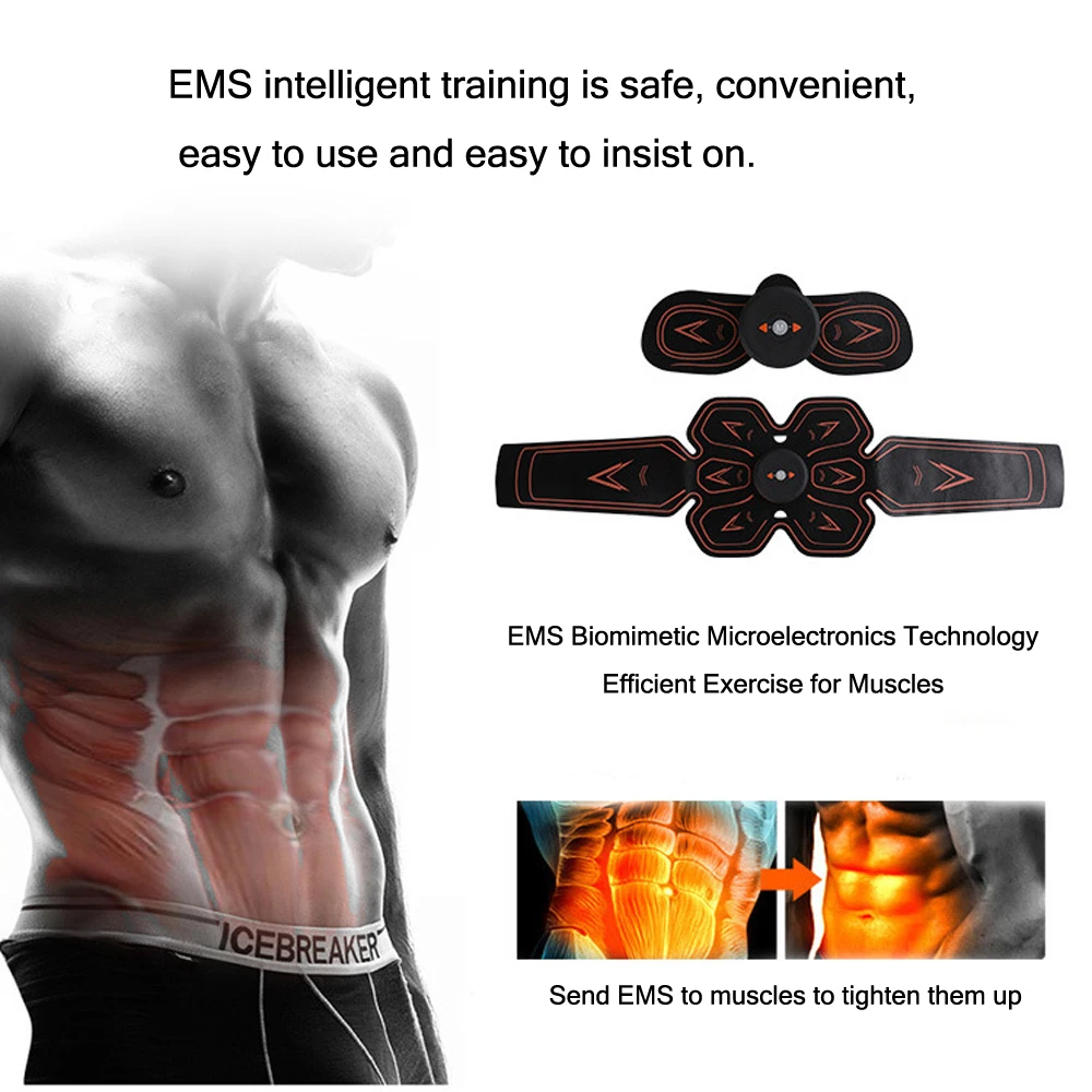 Muscle Stimulator Abdominal EMS Belt Trainer rechargable wireless Smart Fitness Electric muscle exerciser machine for body