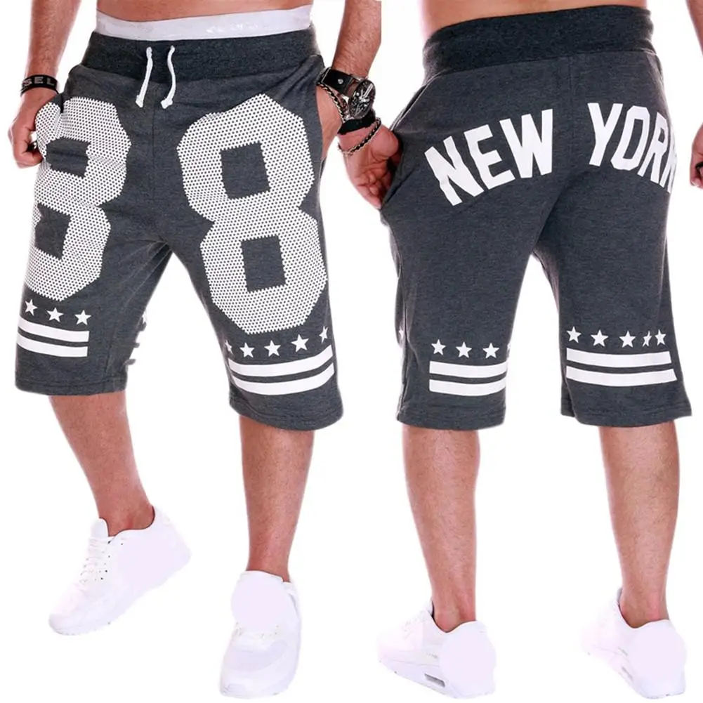 Мужские летние повседневные шорты с принтом дикого номера, Летние повседневные шорты для мальчиков, серый цвет, большой размер XXL, дышащие крутые шорты SAN0