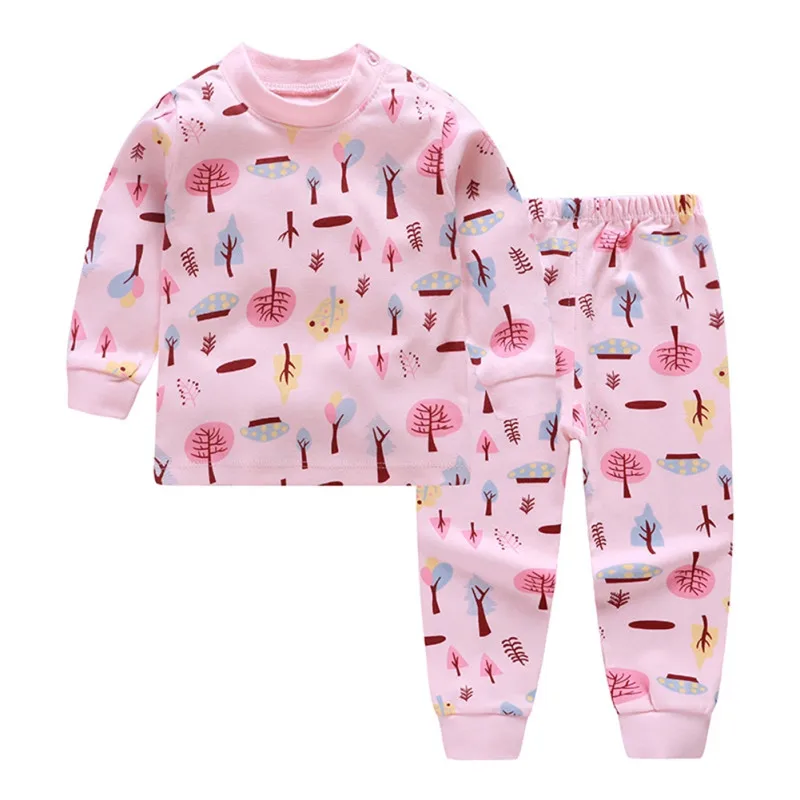 Baby Kids Pajamas Sets Cotton Boys Sleepwear Suit Girls Pajamas Long Sleeve Blouse Tops+Pants 2pcs Children Clothing Autumn - Цвет: A6