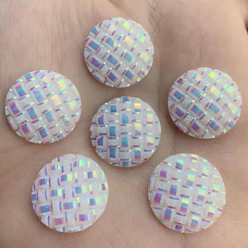 

20pcs 20mm Resin Flat Back Round Rhinestone Sewing Beads for Wedding Crystal-E810