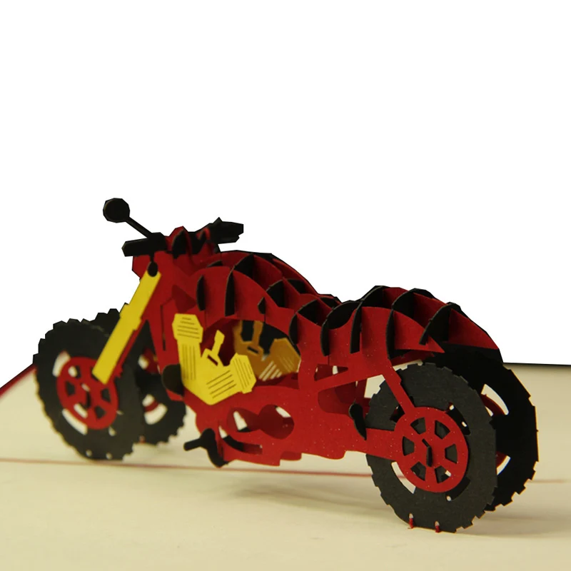  3D Laser Cut Handmade Carving Motorbike Motorcycle Paper Invitation Greeting Card PostCard Birthday - 32791368551