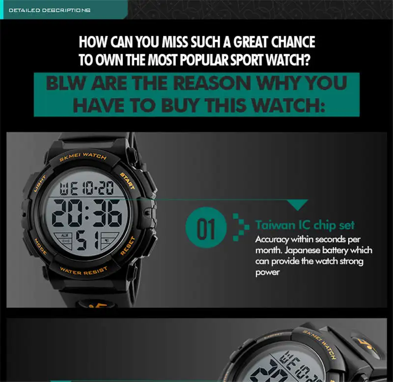 SKMEI брендовые Детские часы, светодиодный цифровой многофункциональный водонепроницаемый наручные часы, спортивные часы для детей, для мальчиков и девочек, для плавания