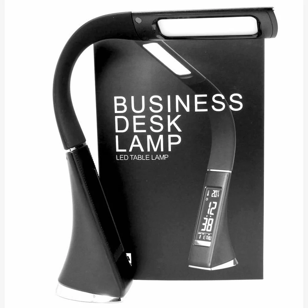5W LED light dimming touch skin texture reading light with alarm clock black creative business table led lamp table lamp 5W LED light dimming touch skin texture reading light with alarm clock black creative business table led lamp table lamp