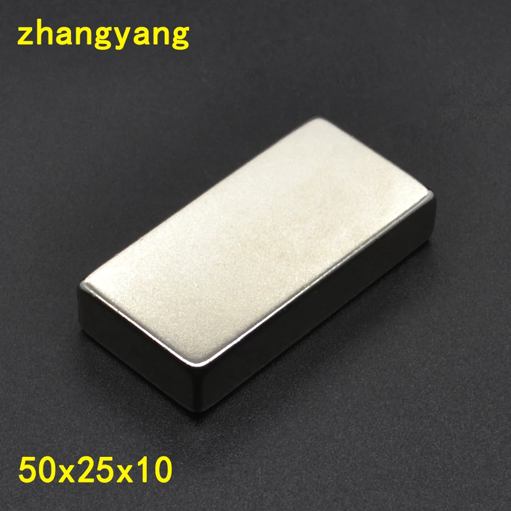 Неодимовый магнит 50x25x10 1/2/5 шт. 50 мм x 25 10 N35 NdFeB Блок сверхмощный сильный постоянный