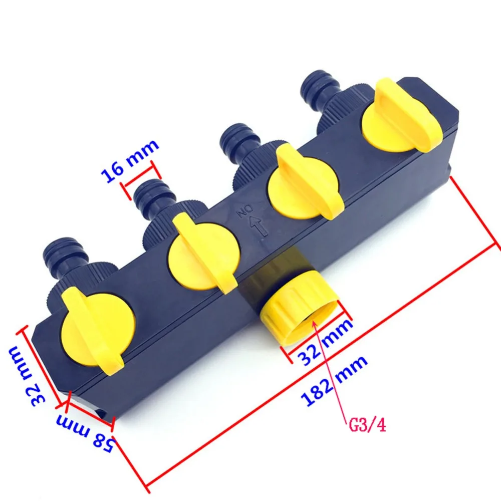 1/"-3/8" садового шланга садовый капельный оросительный кран адаптер 4-полосная соединители водяного шланга садовый инвентарь 1 шт