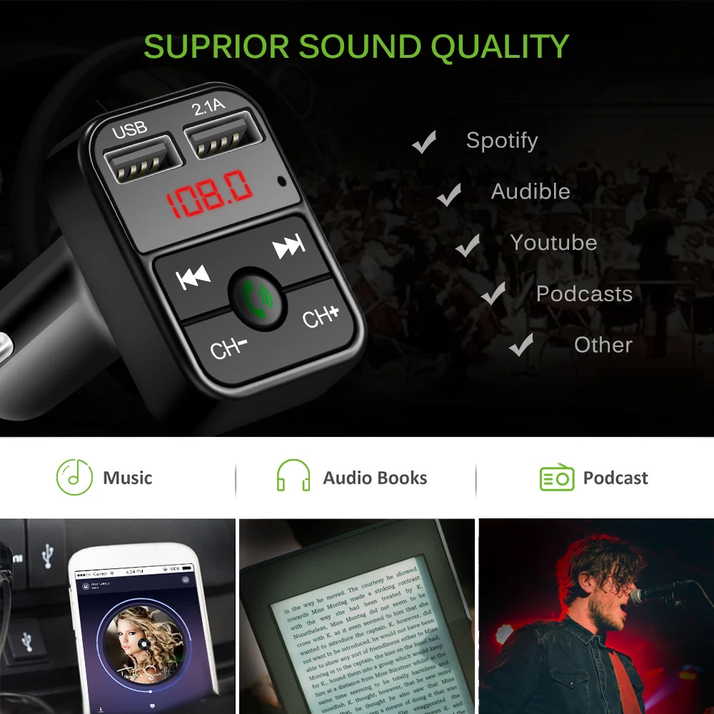 Автомобильный Стайлинг Bluetooth fm-передатчик fm-модулятор автомобильный комплект свободные руки MP3 плеер TF USB флеш музыка автомобильные аксессуары