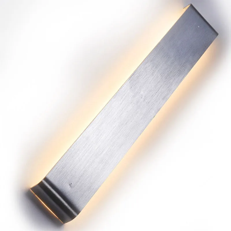 Современный светодиодный минималистичный светильник с алюминиевой полосой, настенный светильник, зеркальный светильник для ванной комнаты, настенный светильник, прикроватный светильник для спальни, креативный AC85-265V - Цвет абажура: Blushed Sliver