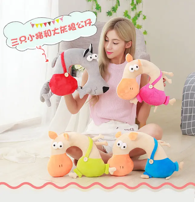 Плюшевая U образная подушка в виде мультяшного животного 40*30 см|pillow stuffing|fox plush