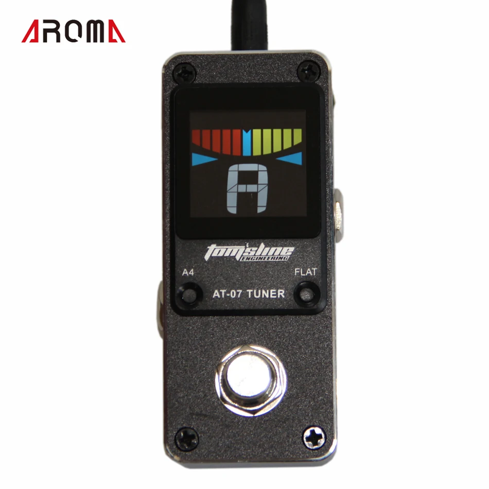 AROMA AT-07 Mini Pedal Tuner Bypass Function Fast and Accurate Chromatic Tuning for Guitar Pedal with Compact Metal Structure AROMA AT-07 Mini Pedal Tuner Bypass Function Fast and Accurate Chromatic Tuning for Guitar Pedal with Compact Metal Structure