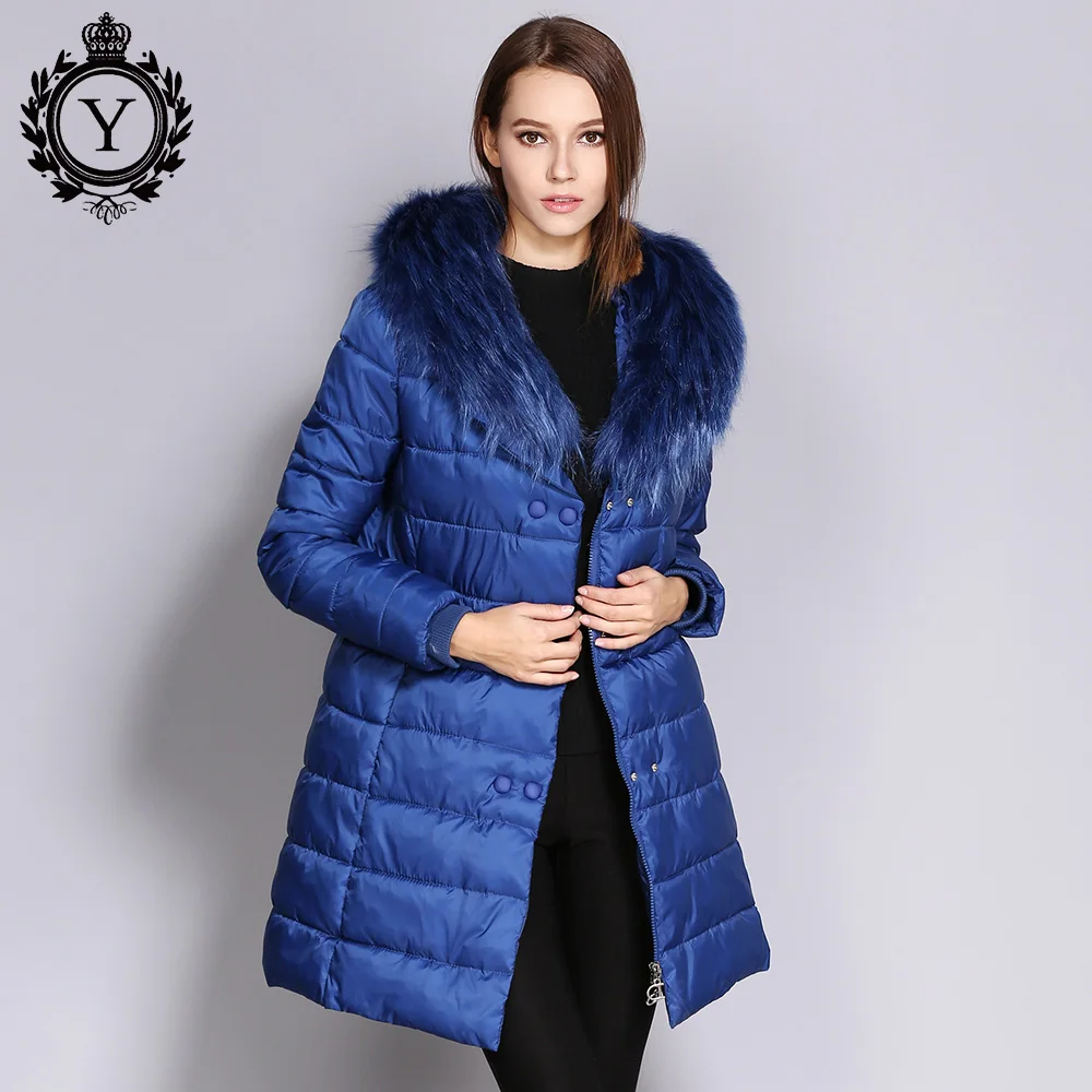 New Women Winter Jackets and Coats Long Parkas Female Double Breasted Thicken Down Cotton Padded Faux Fur Hooded Parka Warm Coat