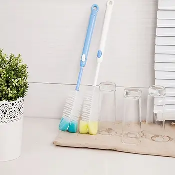 

New Creative Baby Nipple Bottle 1PC Retractable Bottle Brush Long Handle Sponge Brush Feeding Bottle Brush Random Color