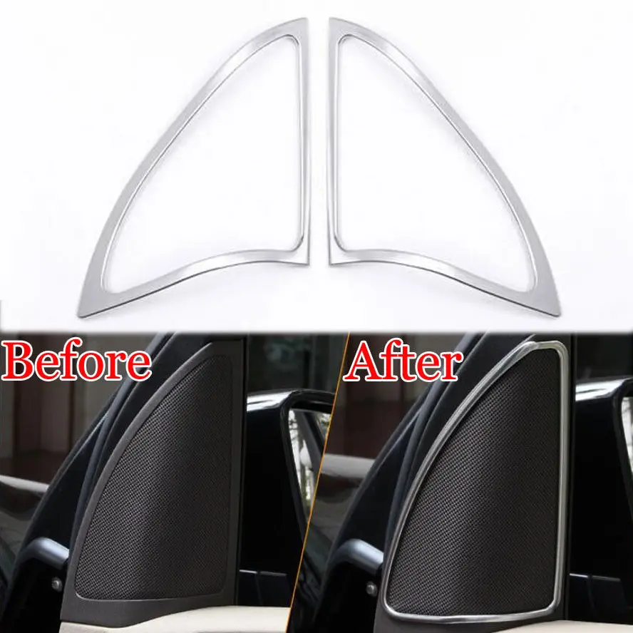 

BBQ@FUKA 2pc Car-styling ABS Front Triangle Door Stereo Speaker Audio Sound Cover Trim Frame For Mercedes A180 A200 inner decals