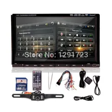 Сзади Камера 7 “HD Сенсорный экран Универсальный двойной 2 дин GPS стерео MP3 CD dvd-плеер BT + ТВ ipod + SD карта + FM/AM/RDS головное устройство