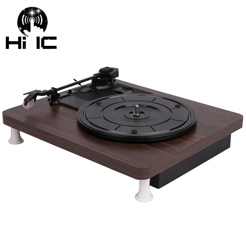 

3 Speed 33, 45, 78 RPM Record Player Antique Gramophone Turntable Disc Vinyl Audio USB DC 5V Wood Color