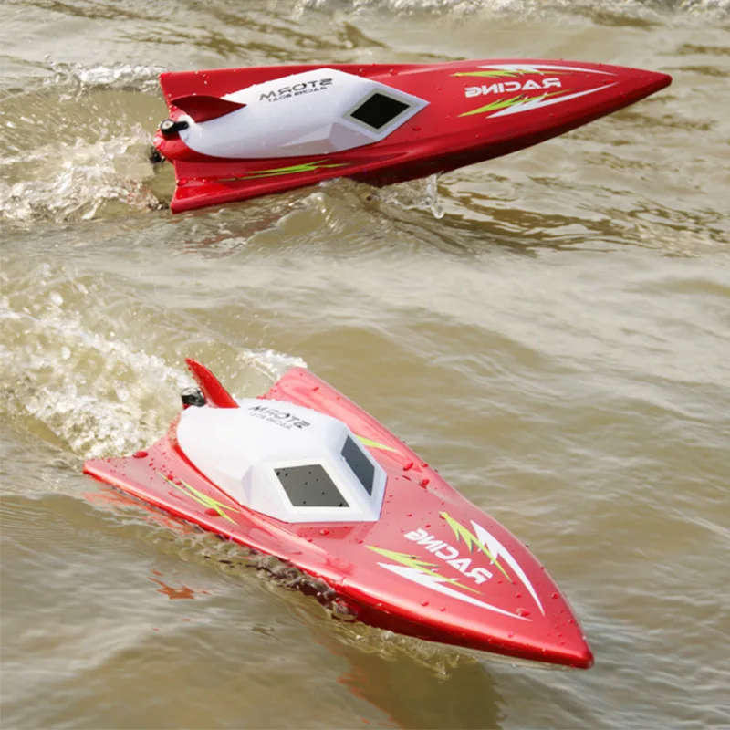 

RC Racing Boat 2.4G Radio Remote Control Speed Boat High-speed Strong Power System Fluid Type Design Kids Outdoor Toy Gift