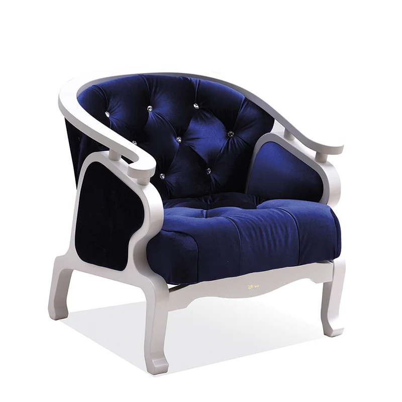 

white Solid wood armchairs antique furniture bedroom high-quality rebound sponge chairs suitable for the living room M301