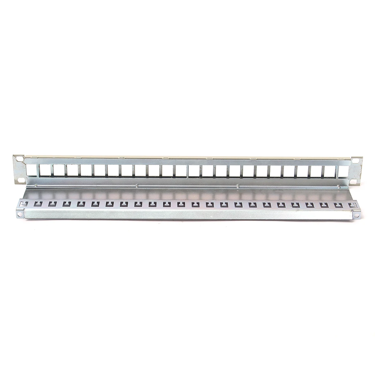 

24 empty patch panel rack six shielded modular patch panels network Blank Frame with cable manager bar