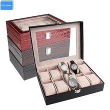 Узор кожи аллигатора подарок Для женщин и Для мужчин часы 10 сетка собирать jewelry браслет подарок часы Box оптом и упаковка
