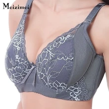 Women sexy full coverage lace bras lady thin comfortable large size underwear 7 color large cup C D 80 85 90 95 100
