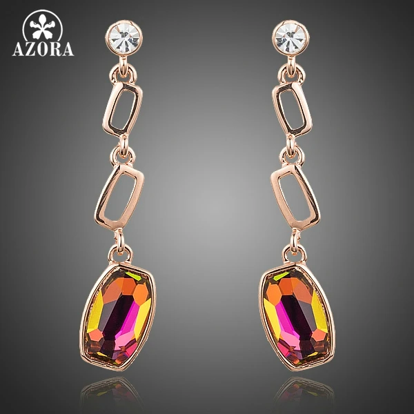 

AZORA 2016 Lastest Design Gold Color Gradual Change Colour Stellux Austrian Crystal Drop Earrings TE0186
