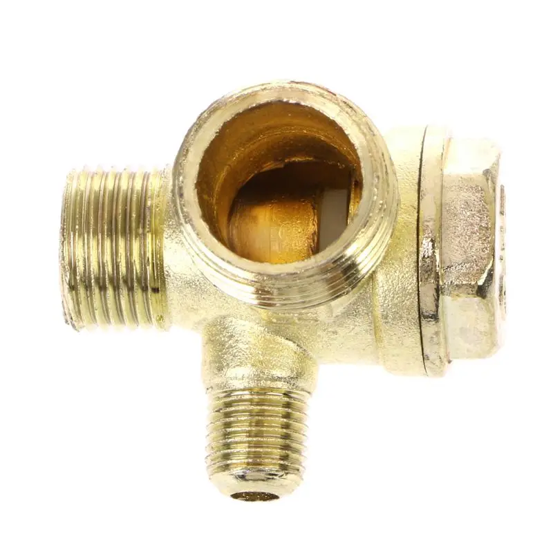 

Male Thread 3 Way Metal Air Compressor Check Valve Gold Tone