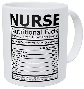 

Nurse Nutritional Facts Funny Coffee Mug 11 Ounces Inspirational And Motivational