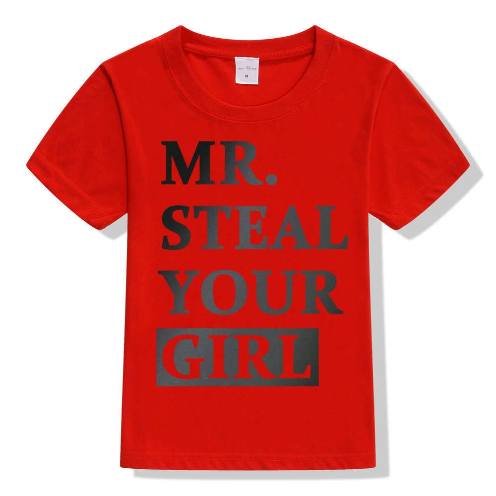 Детская футболка с забавным принтом «MR. STEAL YOUR GIRL», Детская футболка для мальчиков и девочек 3, 4, 5, 6, 7, 8 От 9 до 10 лет, летние футболки для малышей