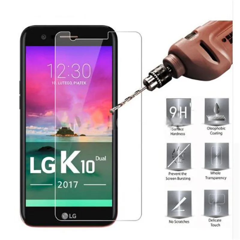 

2.5D For Tempered Glass LG K10 2017 Screen Protector For LG K10 2017 Glass For LG LV5 / X400 M250 M250N Protective Film