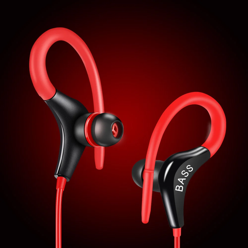 

Earphones Noise Isolating Sport Earbuds Earhook Wired Stereo Workout Ear Buds for Gym for iPhone iPod Samsung Headphone
