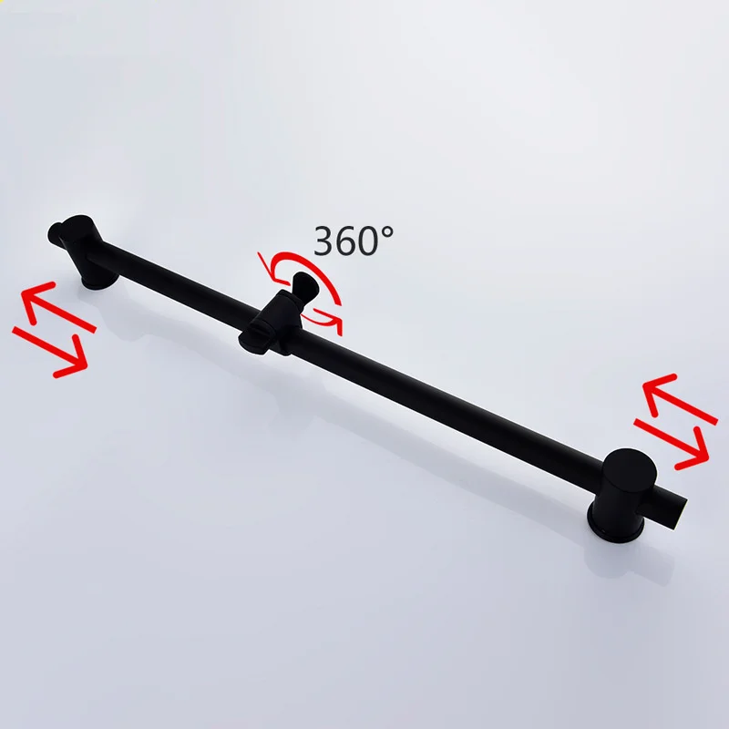 Черный 304 Смеситель для душа из нержавеющей стали с раздвижной планкой, душевой набор для горячего и холодного душа