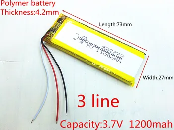 

3.7V 1200mAh Lithium Polymer LiPo Rechargeable Battery li ion cells For Mp3 Mp4 Mp5 DIY PAD DVD E-book bluetooth headset 422773