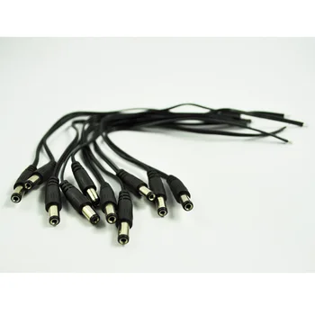 

YOC-10pcs 5.5x2.1mm Male DC Power Pigtails Plug Lead Cord for CCTV Camera New