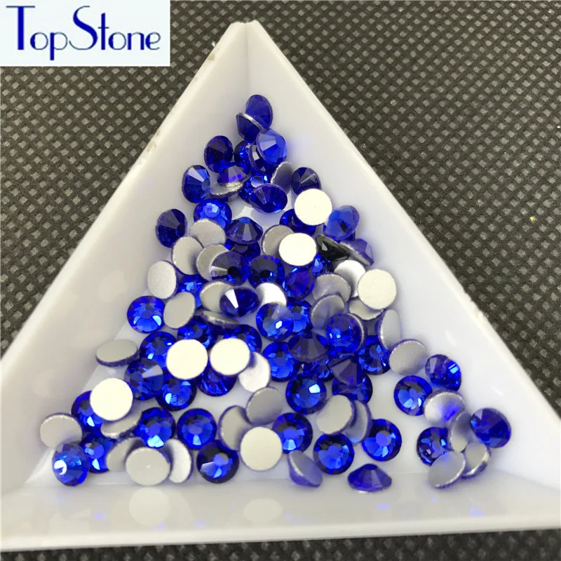 Topstone ss3-ss34 Стразы с плоской задней поверхностью темно-синего цвета 3D Блеск для дизайна ногтей камень не Горячая фиксация Клей На Стразы