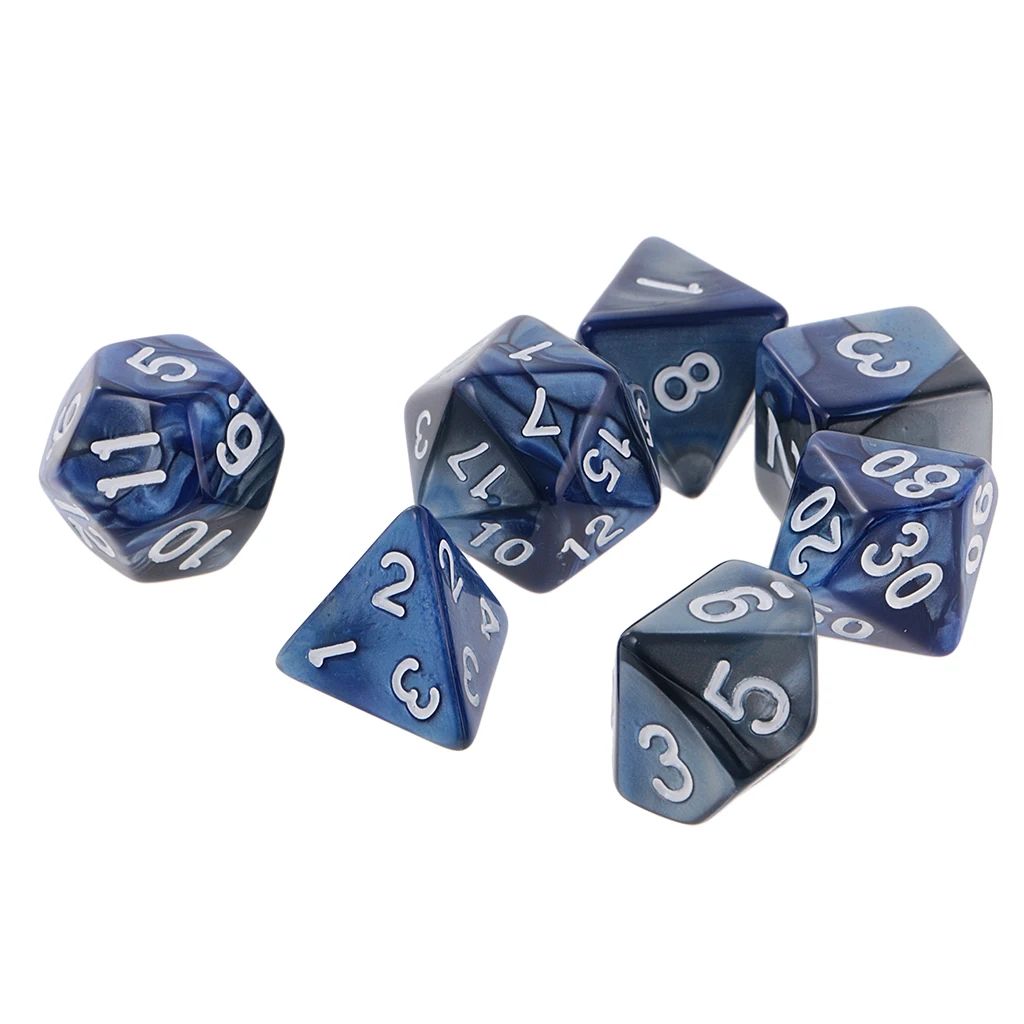 New 7PCS Two Colors Polyhedral Dice 16mm for Dungeons and Dragons Table Games Party Colorful Accessories for Board Game