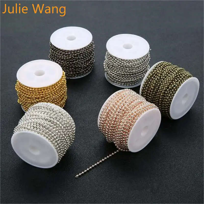 Julie Wang 10 ярдов 1 5/2/2 4 мм цепочка из железных бусин для женщин и мужчин ожерелье