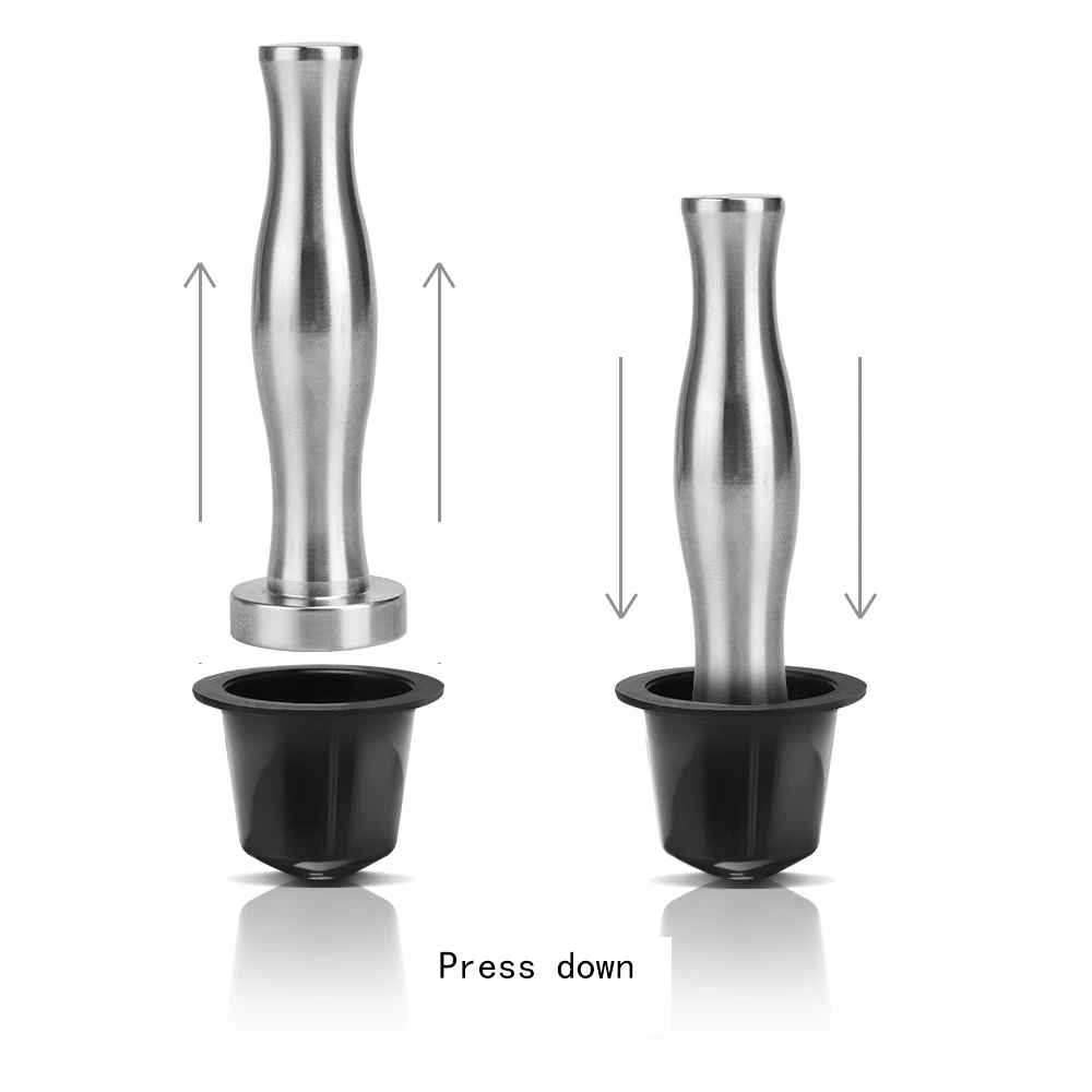 

Refillable Capsules Coffee Tamper Pressure Hammer Powder Stainless Steel Coffee Tamper