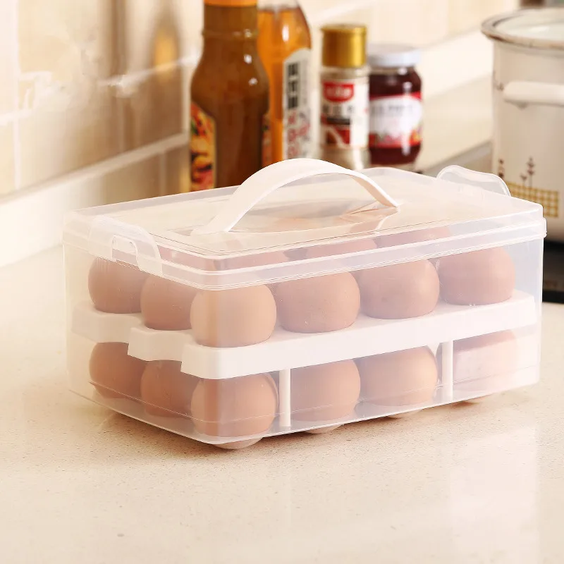 SBLE plastic Egg kitchen egg storage box 24 Grid Eggs holder transparent storage organizers egg Container