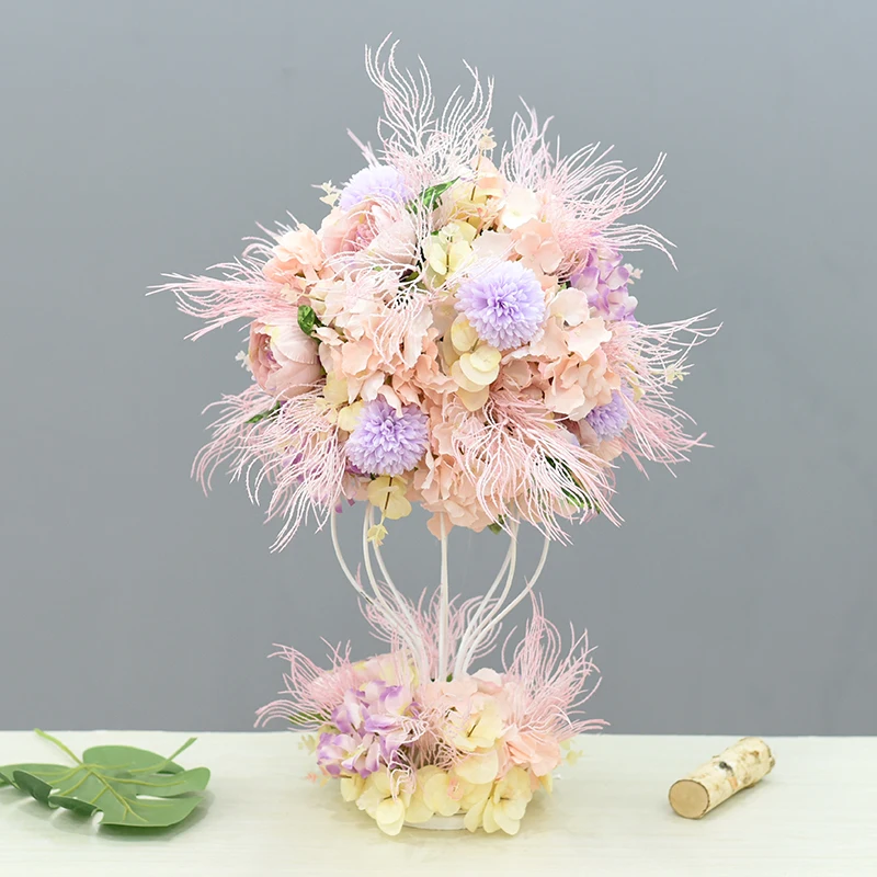 JAROWN Artificial Main Table Flower Ball Set Home Party Road Lead Props Flower Arrangement Wedding Signing Table Decoration (3)