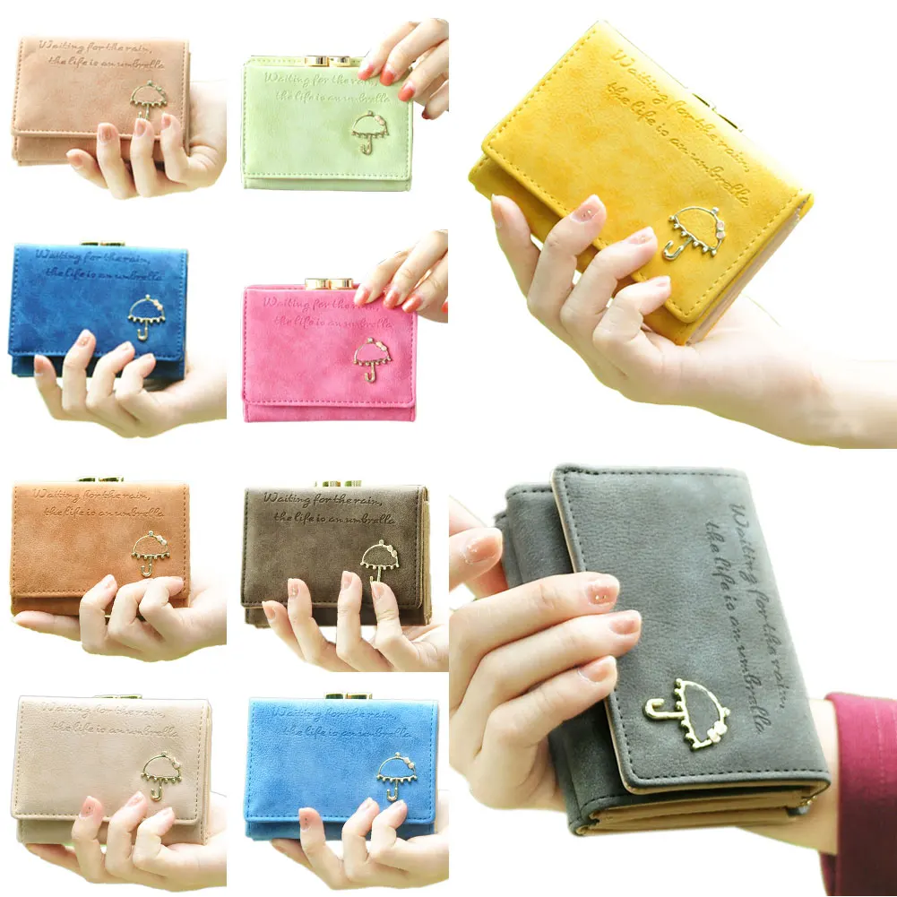 Woman's Fashion PU Leather Wallet Button Clutch Purse Lady Short Handbag Bag HB88