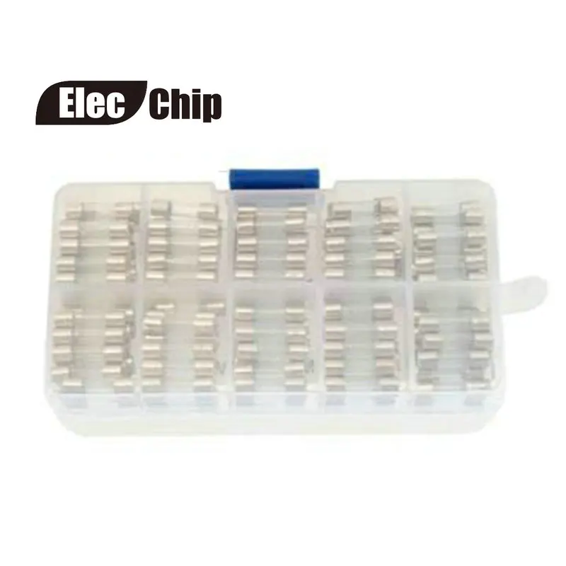200Pcs Electrical Circuits Glass 20mm Fast Blow Fuses Box Kit 0.2A 15A