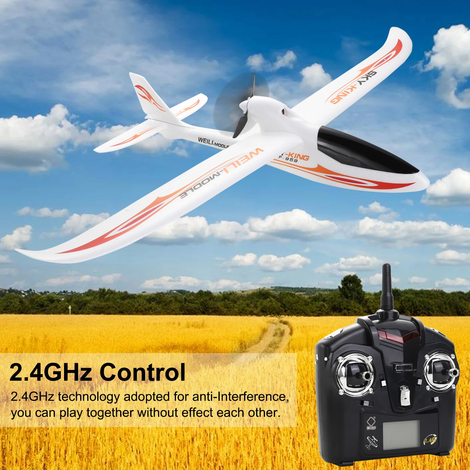 2 4G 3CH размах крыльев RC самолет неподвижное крыло RTF Дрон Летающий Модель