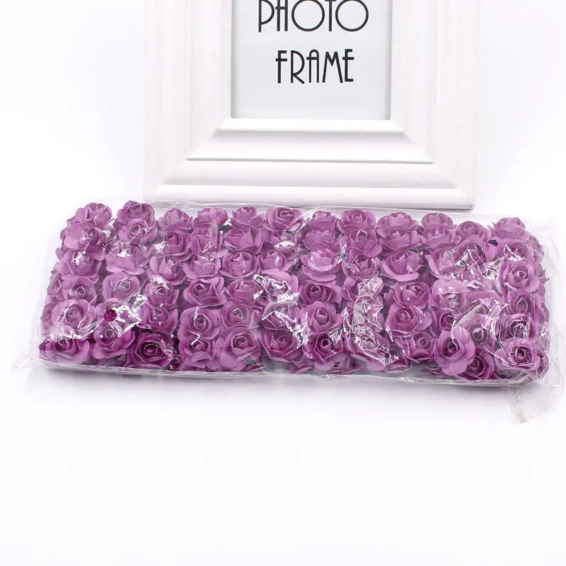 VINAMIT 144 Мини Милая Розовая бумага Искусственные цветы ручной работы для украшения свадьбы DIY подарок венок Скрапбукинг ремесла цветочные - Цвет: Фиолетовый