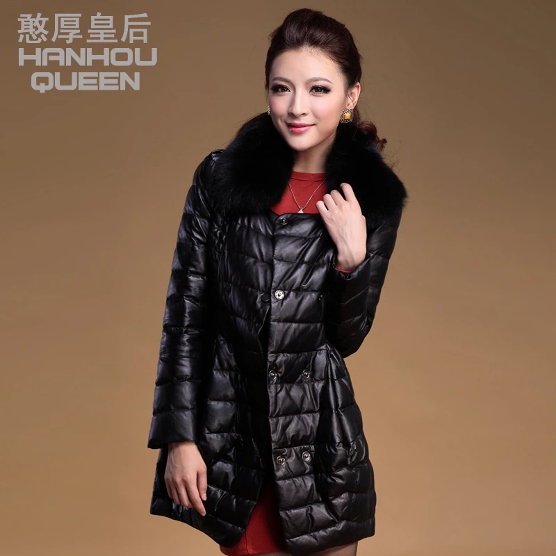 Fashion new Ladies' Down Coat,High quality women's Genuine leather down