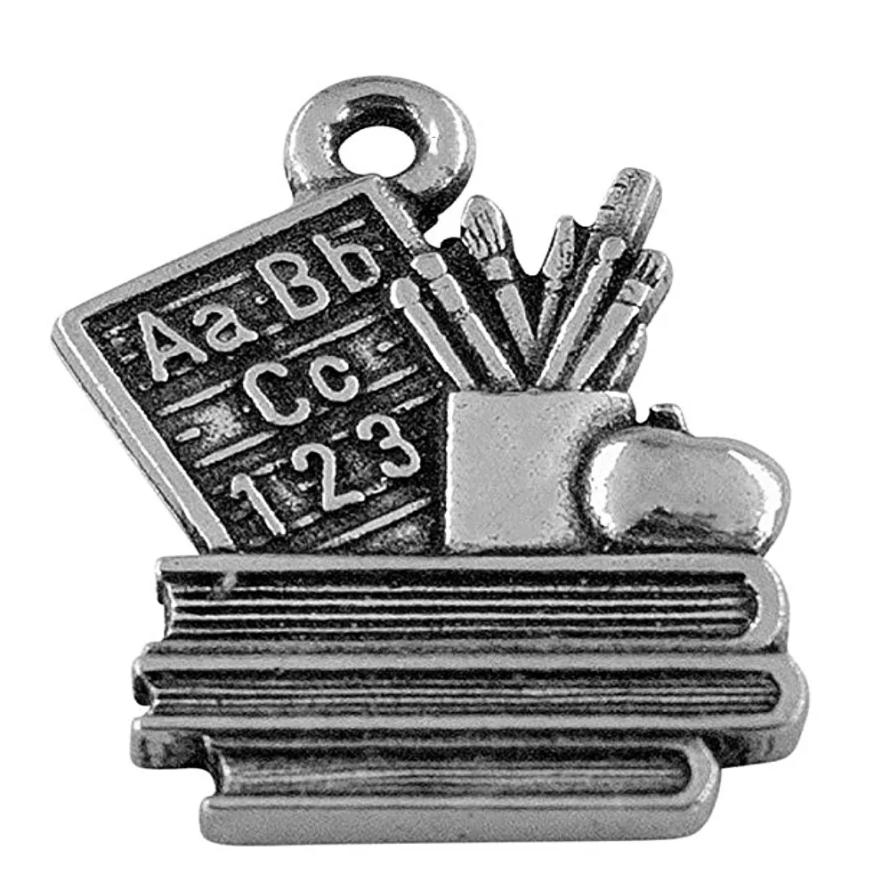 

Blackboard Pencil Book Pendant Charm School Class Apple Teacher Jewelry Making Accessory DIY