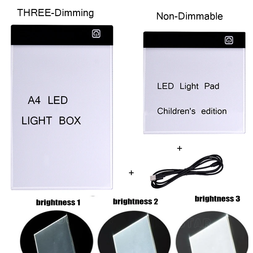 С регулируемой яркостью A4 планшет со светодиодной подсветкой, свет борад, lightpad, планшетный ПК, инструменты, алмазная вышивка, аксессуары для ванной комнаты, алмазов картина a5 светодиодный световой короб