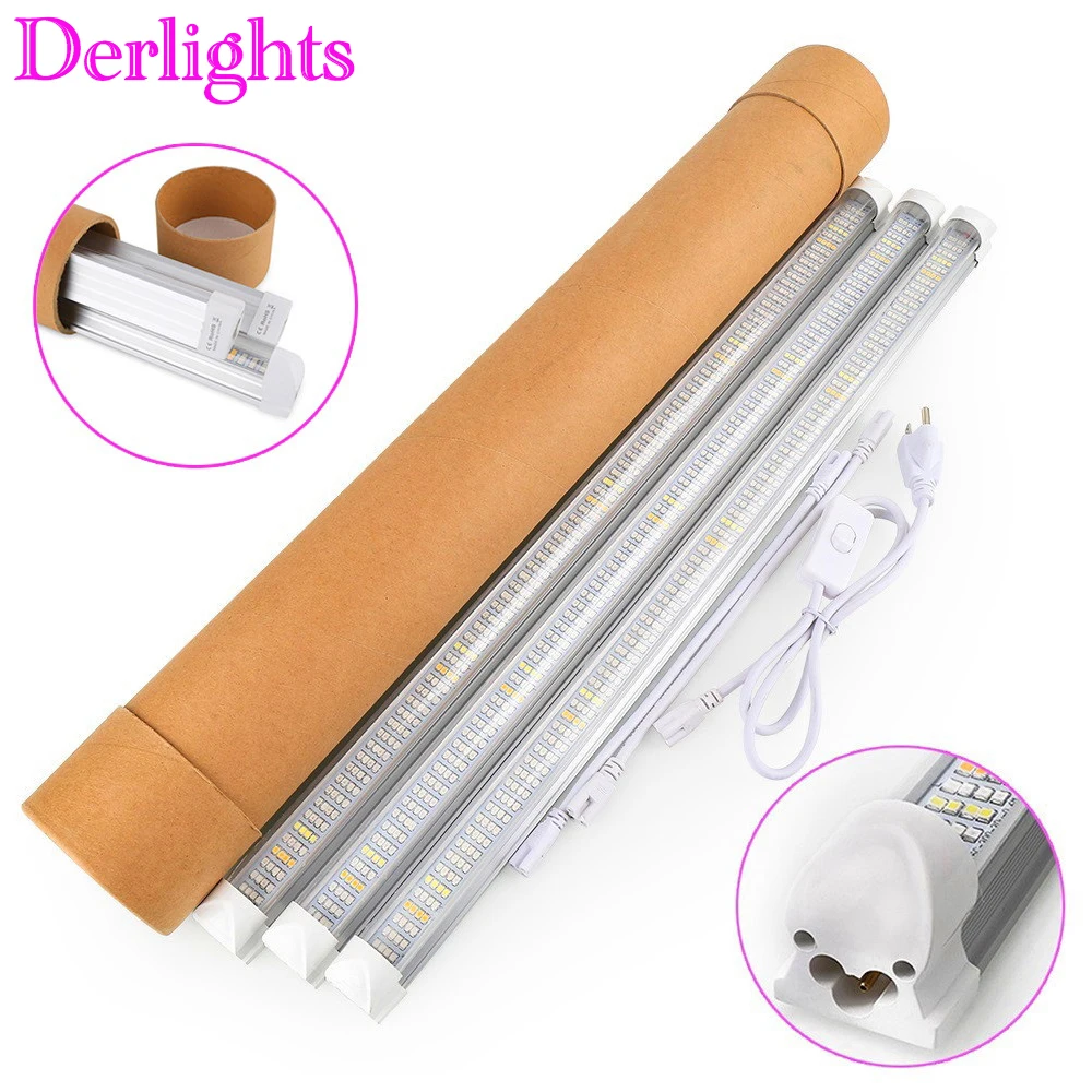 Comprar 3 uds. 60cm 90cm 120cm Led de luz de crecimiento de espectro completo T8 tubo LED de interior lámpara hidropónica de invernadero lámparas para tienda de cultivo para plantas