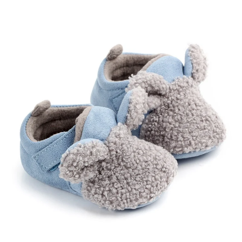 Зимняя Детская Хлопковая обувь для маленьких девочек и мальчиков детская теплая Нескользящая домашняя обувь для малышей