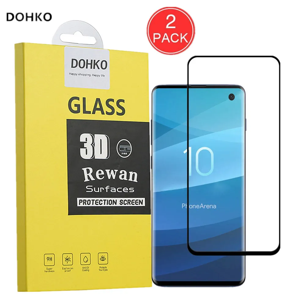 

2 PACK For Samsung Galaxy S10 PLUS 3D Screen Protector Protective Film For Samsung S10 e Full Cover HD Tempered Glass S10