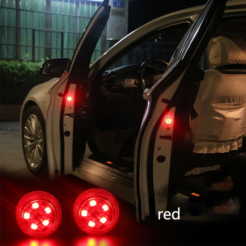 2 шт. магнитный беспроводной светодиодный предупреждающий свет для открывания двери автомобиля Водонепроницаемый стробоскоп мигающий светодиодный аварийный фонарь - Испускаемый цвет: Красный
