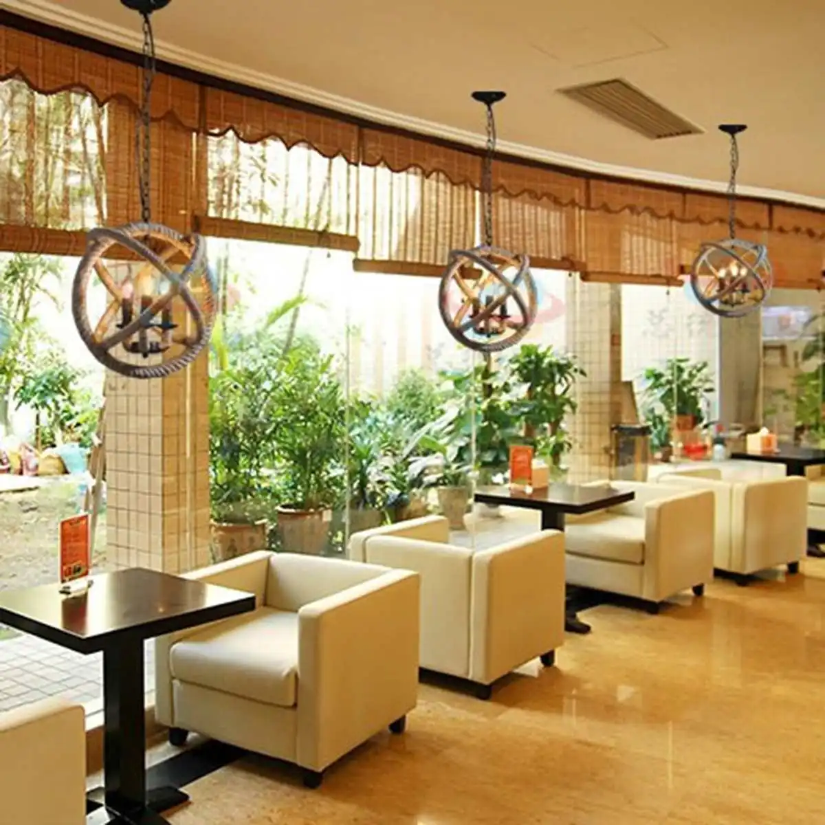 

US Countrside Style Industrial Rope Knot Retro Personality Ceiling Chandelier For Bar Restaurant Home Decoration